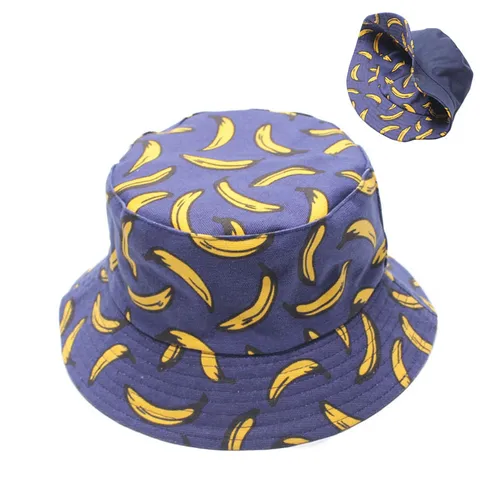 Sombrero de Pescador Reversible con Estampado de Frutas Verano Casual Protección Solar Doble Cara Unisex