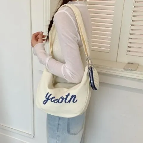 Women Fashion Crossbody Bag Casual Fabric Shoulder Bag Letter Print Colorblock Messenger Bag Daily Commute Handbag