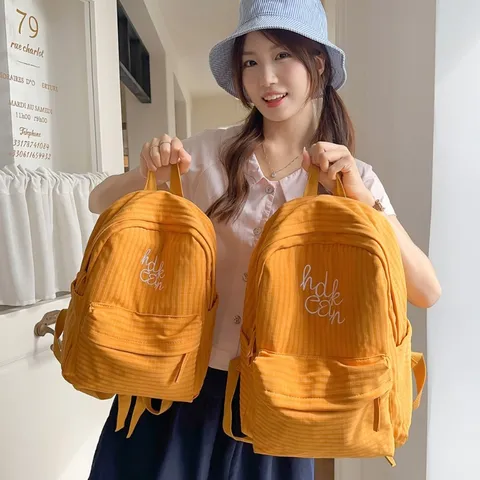Women Casual Nylon Plaid Backpack School Bookbag Lightweight Cute Bubble Texture Daypack Daily Commute Travel Bag