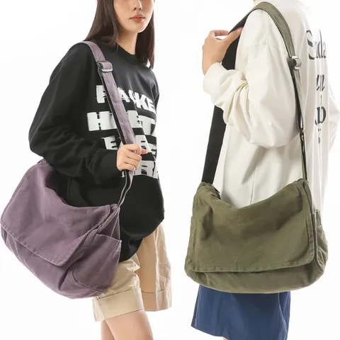Casual Canvas Crossbody Bag For Men And Women Vintage Large Capacity Messenger Bag Retro Multipurpose Canvas Shoulder Bag