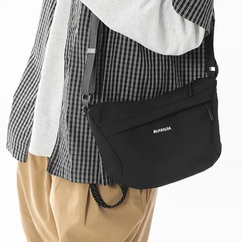 Men Women Fashion Nylon Crossbody Bag Casual Simple Small Chest Bag High Texture Hip-hop Single Shoulder Bag