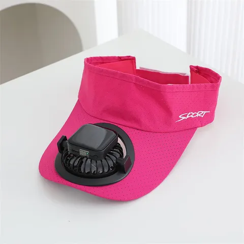 Été Solaire Ventilateur Visière Chapeau Extérieur Séchage Rapide Sport Lettre Sans Dessus Protection Solaire Réglable Visière pour Hommes Femmes
