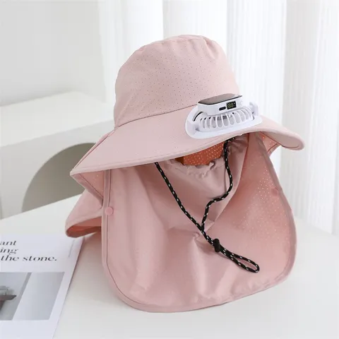 Unisex Wide Brim Sun Hat With Neck Flap Outdoor Fishing Shading Breathable Polyester Foldable Casual Sports Cap