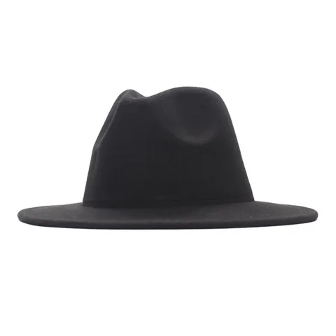 Eleganter Fedora Hut Mit Breiter Krempe Für Damen Und Herren Wollfilz Jazz Hut Einfarbig Herbst Winter Klassischer Panama Hut