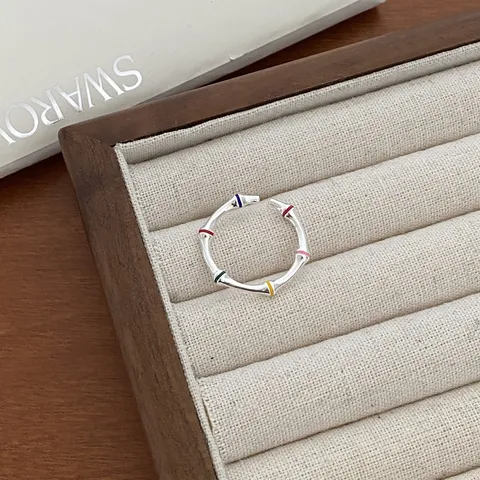 Women Fashion Copper Open Ring Vintage Street Style Geometric Finger Ring Jewelry Gift