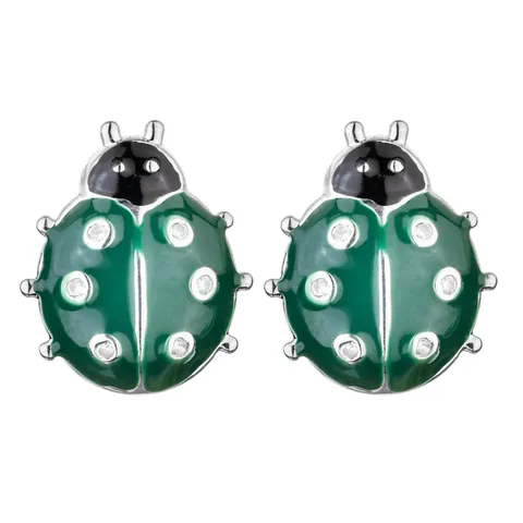 Mode Emaille Marienkäfer Ohrstecker Für Damen Süße Kupfer Insekt Strass Ohrringe Mit Silber Ohrringpfosten Schmuck