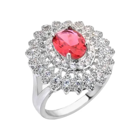Mode Kupfer Ei-Form Ring Für Damen Luxus Strass Eingelegter Cluster Ring Für Party Verlobung Schmuck Geschenk