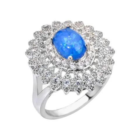 Mode Kupfer Ei-Form Ring Für Damen Luxus Strass Eingelegter Cluster Ring Für Party Verlobung Schmuck Geschenk