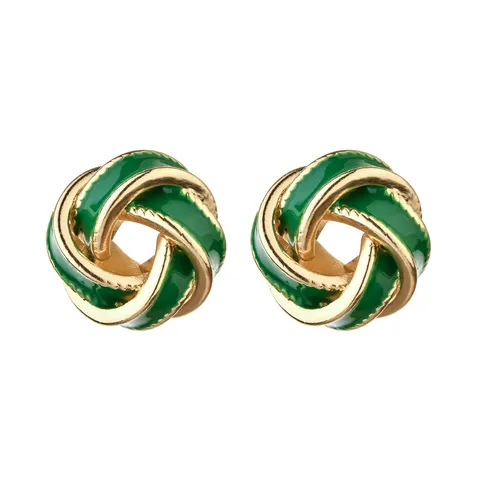 Emaillierte Konzentrische Knoten Ohrstecker Für Damen Leichte Luxus Geometrische Emaille Ohrringe Party Urlaub Schmuck