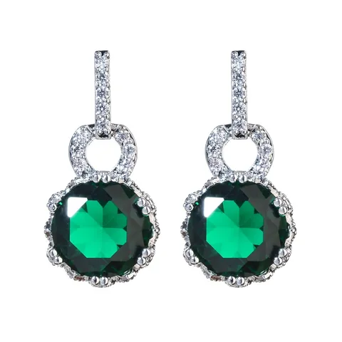 Modische Kupfer Strass Ohrhänger Für Damen Luxus Rund Eingelegt Schmuck Für Hochzeit Braut Party Elegante Accessoires Geschenk