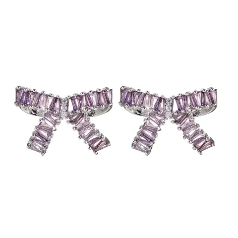 Mode Kupfer Schleife Ohrstecker Funkelnde Strass Schleifenknoten Schmuck Für Damen Hochzeit Bankett Party Zubehör