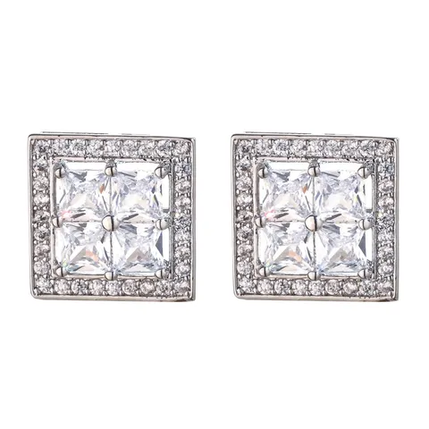 Luxus Kupfer Strass Würfel Ohrstecker Für Damen Mädchen Retro Mode Geometrisch Eingelegt Mehrfarbig Quadratische Ohrringe Schmuck Geschenk