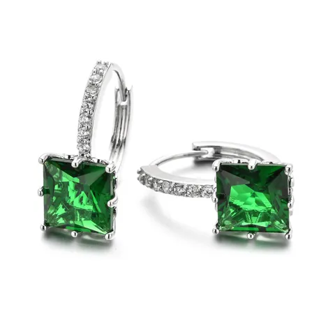 Mode Kupfer Quadratisch Strass Creolen Für Damen Geometrische Ohrbuckles Elegante Hochzeit Party Schmuck Geschenk