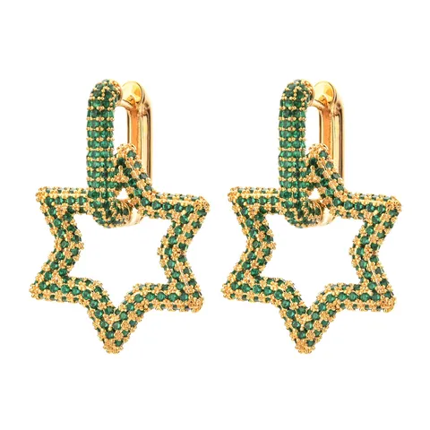 Mode Quaste Stern Ohrstecker Kupfer Zirkonia Abnehmbare Zwei-Wege Ohrringe Für Damen Party Täglich Schmuck