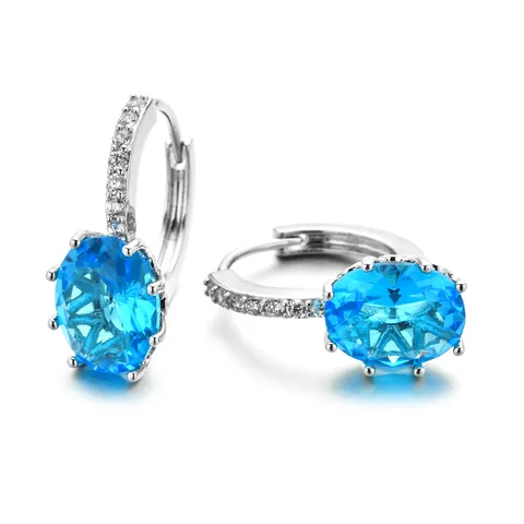 Minimalistisch Kupfer Strass Ohrringe Oval Eiförmig Kristall Huggie Ohrringe Für Damen Hochzeit Party Schmuck Geschenk