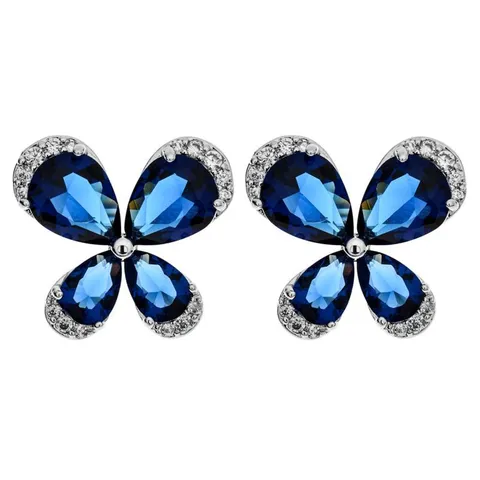 Mode Minimalistisch Kupfer Zirkonia Schmetterling Ohrstecker Bunt Kristall Eingelegt Exquisiter Schmuck Für Damen Hochzeitsgeschenk