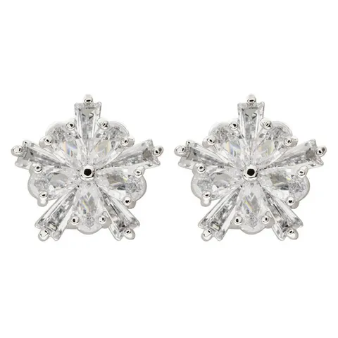 Elegante Blumen Zirkonia Ohrstecker Für Damen Kupfer Galvanisiert Süßer Stil Botanische Florale Ohrringe Schmuck Geschenk Zubehör