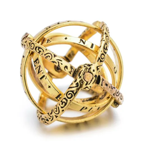 Vintage Kupfer Astronomische Kugel Ring Für Damen Herren Faltbare Armillarsphäre Ring Antik Gold Silber Schmuck