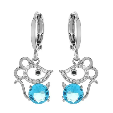 Süße Kupfer Strass Maus Ohrhänger Temperament Süße Tier Ohrhaken Ohrringe Für Damen Hochzeit Party Schmuck Geschenk