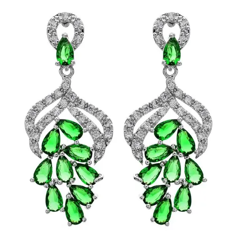 Elegante Koperen Lange Kwast Oorbellen Voor Vrouwen Met AAA Zirconia Waterdruppel Peervormige Oorbellen Feest Sieraden Accessoires