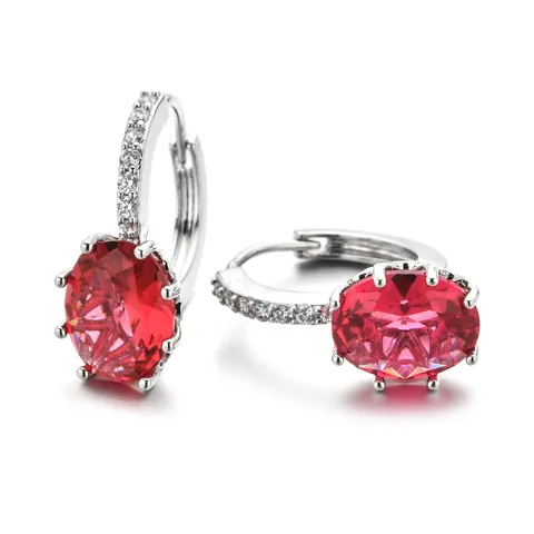 Minimalistisch Kupfer Strass Ohrringe Oval Eiförmig Kristall Huggie Ohrringe Für Damen Hochzeit Party Schmuck Geschenk
