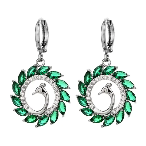 Mode Kupfer Strass Schwan Ohrringe Trendige Neo-Chinesische Tier Kristall Hängeohrringe Für Frauen Hochzeit Party Schmuck Geschenk