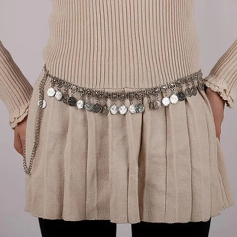 Vintage Metal Coin Tassel Waist Chain Belt For Women Men Belly Dance Multi Layer Alloy Link Chain Body Jewelry