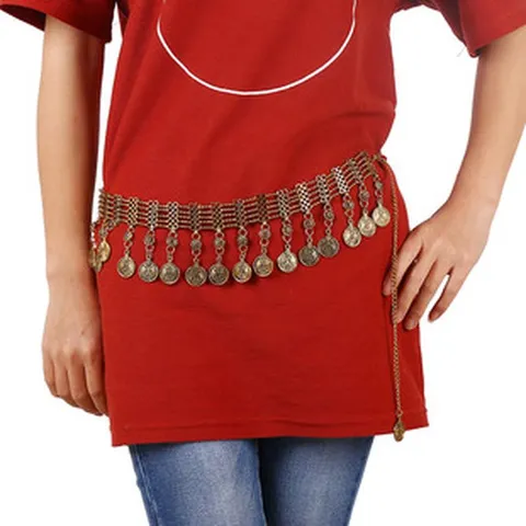 Vintage Alloy Coin Tassel Waist Chain Bohemian Multilayer Belly Dance Body Chain Fashion Distressed Metal Belt Jewelry For Women