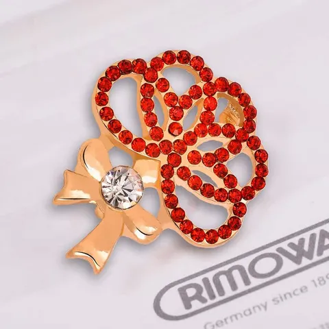 Mother's Day Carnation Flower Brooch Pin Rhinestone Alloy Fashion Jewelry For Women Clothing Gift Accessories