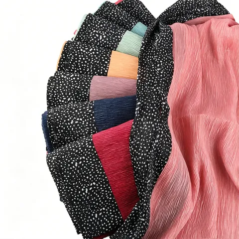 Gynaikeio Moda Plisse Makry Kaskol Monochromo Akri Pois Malako Anapneysemo Hijab Elafry
