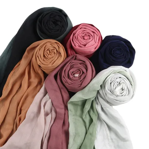 Modal Cotton Gradient Long Scarf Women Lightweight Breathable Shawl Hijab Head Wrap Fashion Neck Scarf