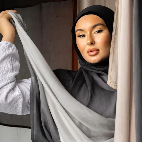 Bufanda Larga de Algodón para Mujer Ligera Transpirable Chal de Color Degradado Pañuelo Versátil Accesorios de Moda
