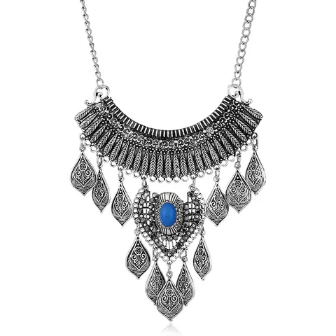Vintage Legierung Strass Blatt Quaste Kette Statement Geschnitzte Blätter Kropfkette Für Party Bankett Unisex Schmuck Geschenk