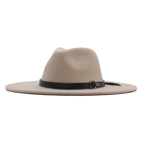 Westlicher Stil Baumwolle Breite Krempe Fedora Hut Vintage Konische Krone Jazz Hut Kette Leder Dekor Sonnenschutz Wärme Mütze Für Unisex Reisen Outdoor Täglich