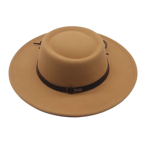 Chapeau Fedora À Grand Bord Conique De Style Britannique Vintage Décontracté Élégant Couleur Unie Chapeau De Soleil En Laine Pour Unisexe Automne Hiver