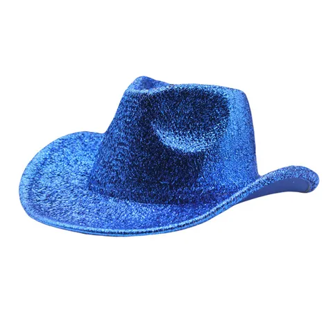 Polyester Sequin Jazz Hat Unisex Western Cowboy Fedora Hat Glitter Stage Performance Party Hat Costume Accessories
