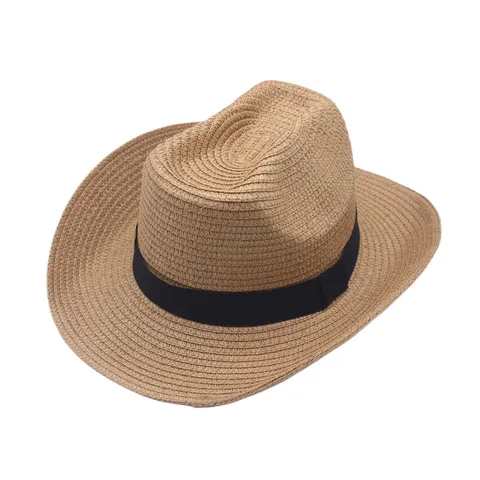 Chapeau de Soleil d'Été pour Femmes Chapeau de Paille Pliable à Large Bord Fedora Panama Protection Solaire Chapeau Élégant pour Femme