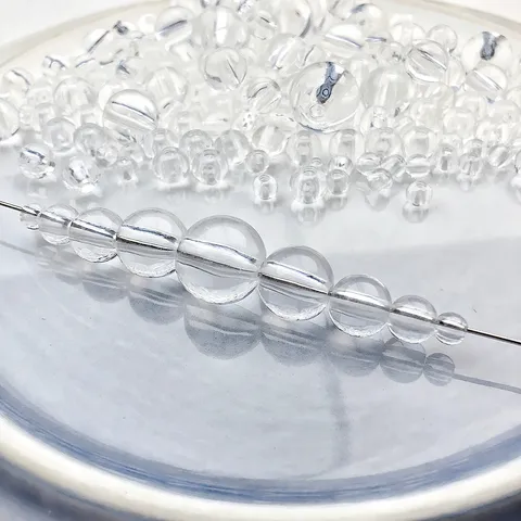 Perline Tonde in Acrilico Bianco Latte Trasparente Perline Sfuse a Foro Dritto Per Braccialetto Collana Fatti a Mano Creazione di Gioielli