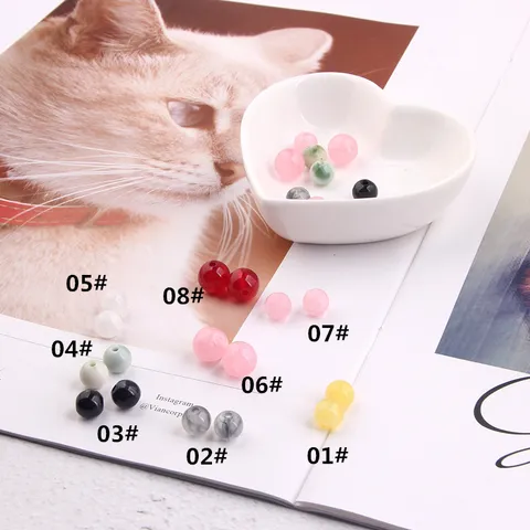 Perline Rotonde in Resina Imitazione Giada Colorate Perle Sciolte DIY Orecchini Fatti a Mano Accessori per Gioielli