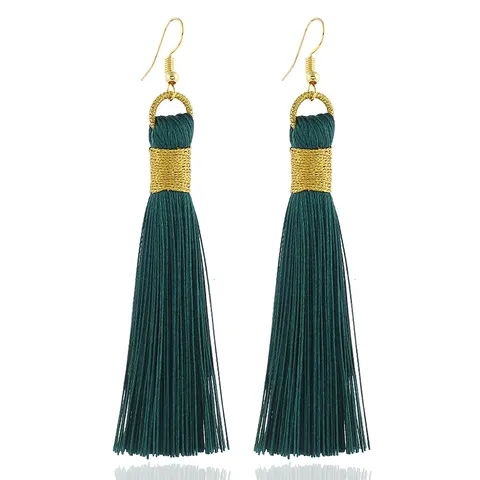 Boho Handgeknüpfte Lange Quasten Ohrhänger Für Damen Übertriebene Statement Geometrische Fransen Ohrringe Modeschmuck Geschenk