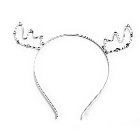 Serre-Tête Bois de Cerf en Alliage Vintage Strass Mignon Bandeau Corne de Renne en Cristal pour Noël Fête Enfants Accessoires Cheveux
