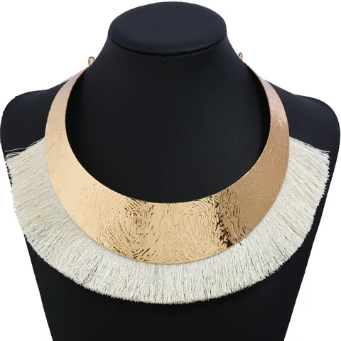 Übertriebene Westlichen Metallhalsband Halskette Eisen Galvanisiert Geometrisch Quaste Panzerkette Choker Für Damen Täglich Party Schmuck