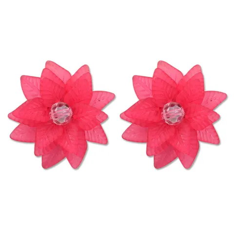 Euro-Amerikanischer Stil Mode Legierung Acryl Schicht Blume Ohrstecker Strass Verziert Botanisch Floral Ohrringe Tägliche Party Schmuck Für Damen