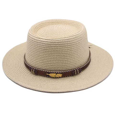Damen Strohhut Fedora Sonnenhut Breite Krempe Strandurlaub Hut Mit Feder Geflochtenem Band Frühling Sommer Outdoor Sonnenschutz Sonnenhut