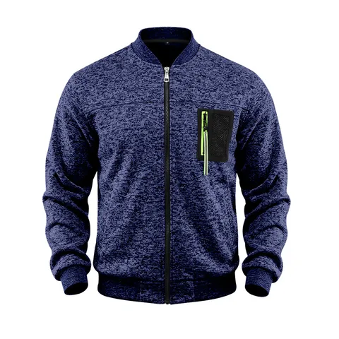 Men-s Casual Bomber Jacket Stand Collar Warm Fleece Lined Nylon Fabric Windproof Flight Baseball Uniform Outerwear Coat Top