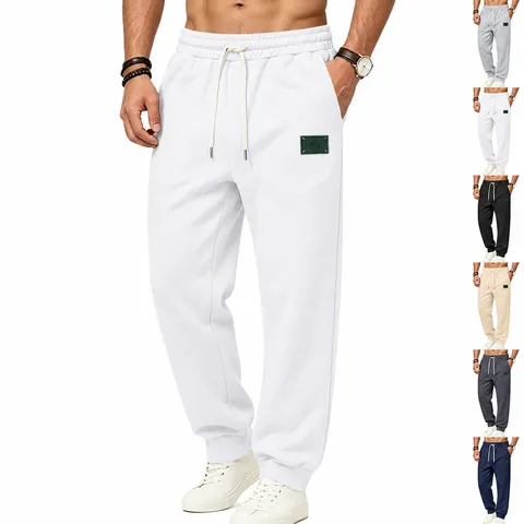 Pantaloni della Tuta Invernali Foderati in Pile da Uomo Casual Larghi Pesanti Termici con Coulisse