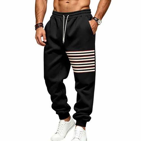 Heren Casual Fleece gevoerd Joggingbroek Winter Warm Sport Jogger Broek Polyester Mode Streetwear Bottoms