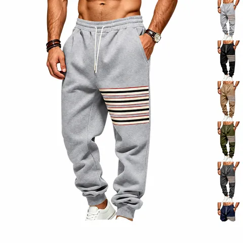 Men's Casual Fleece Lined Sweatpants Winter Warm Athletic Jogger Pants Polyester Fashion Streetwear Bottoms