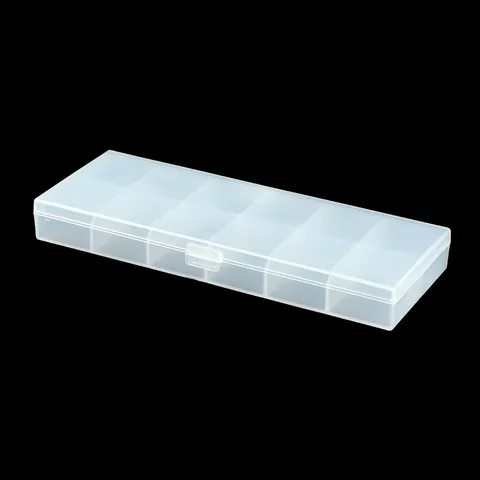 Boîte de Rangement Mat Transparent Multi-Grille pour Faux Ongles Acrylique Anti-Poussière Organisateur de Bijoux pour Femme Nail Art Professionnel