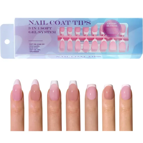 Franse Press-On Nagels In Doos Nepnagels Korte Amandel Franse Top Valse Nagels DIY Nail Art Kit Voor Dames